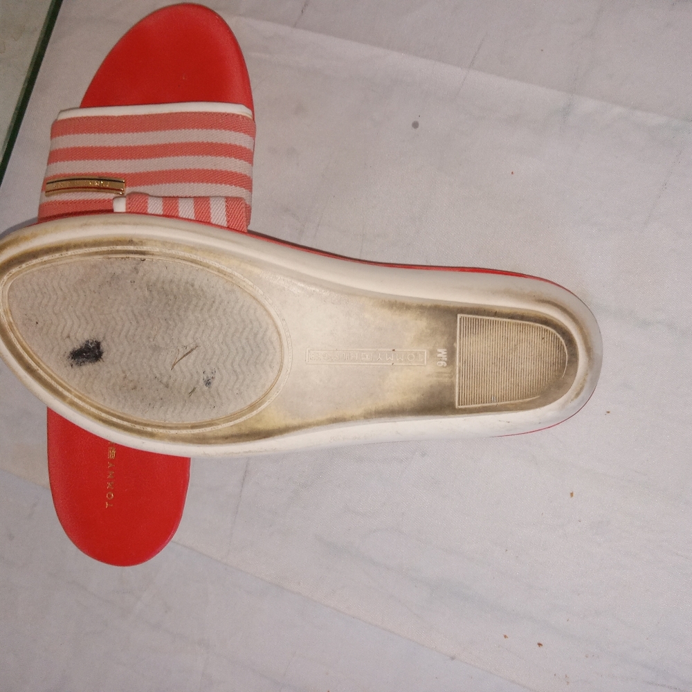 Tommy Hilfiger Coral Striped Slides 9 5 - Picture 5 of 5